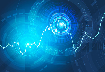 Blue graph and hud interface