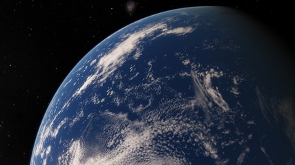 Planet Earth from space 3D illustration orbital view, our planet from the orbit, world, ocean, atmosphere, land, clouds, globe (Elements of this image furnished by NASA)