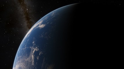Planet Earth from space 3D illustration orbital view, our planet from the orbit, world, ocean, atmosphere, land, clouds, globe (Elements of this image furnished by NASA)