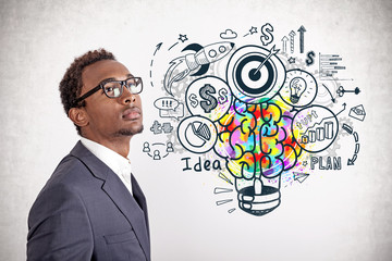 Inspired African man, business idea