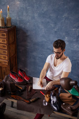 student earning money after studing at the university, close up photo. mental work