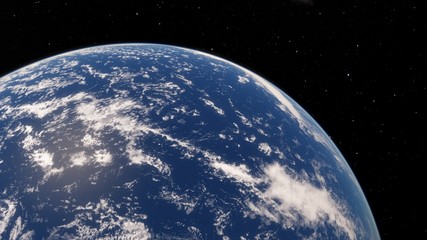 Planet Earth from space 3D illustration orbital view, our planet from the orbit, world, ocean, atmosphere, land, clouds, globe (Elements of this image furnished by NASA)