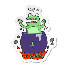 sticker of a cartoon funny halloween toad