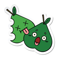 sticker of a cute cartoon pears