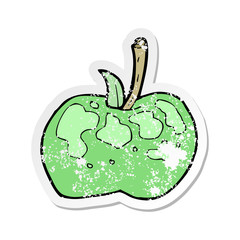 retro distressed sticker of a cartoon apple