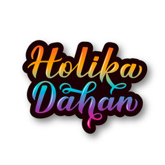 Holika Dahan colorful 3d lettering isolated on white. Indian Traditional Holi festival of colors. Hindu celebration poster. Vector template for party invitations, banners, flyers, etc.