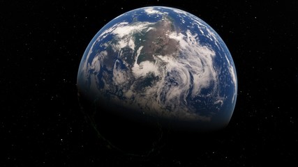 Planet Earth from space 3D illustration orbital view, our planet from the orbit, world, ocean, atmosphere, land, clouds, globe (Elements of this image furnished by NASA)