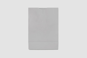 Blank Paper Bag Mock up isolated on white background.3D rendering.