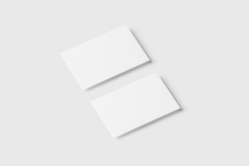 Business Cards on white background.Mockup.High resolution photo. Top view.