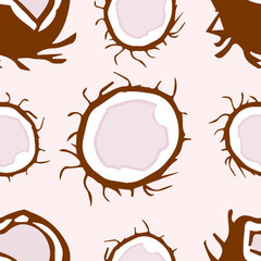 Vector seamless pattern with coconut