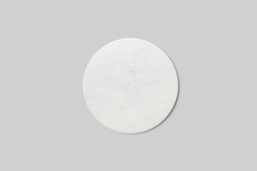 Round Cardboard Coaster with Copy Space Isolated on White Background.High resolution photo.