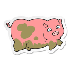 sticker of a cartoon pig