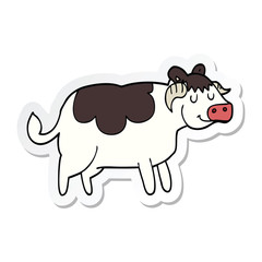 sticker of a cartoon cow
