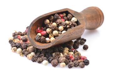 Pepper on white background