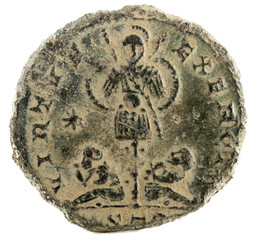 Ancient Roman copper coin of Emperor Licinius II. Reverse.