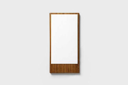 Blank clip menu sheet of paper on rustic wooden.Wooden Menu Board.High resolution photo.