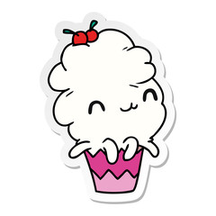 sticker cartoon kawaii octopus cupcake