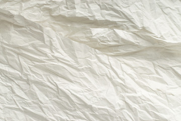 Obraz premium Sheet of White Thin Crumpled Craft Paper Background