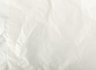 Sheet of White Thin Crumpled Craft Paper Background
