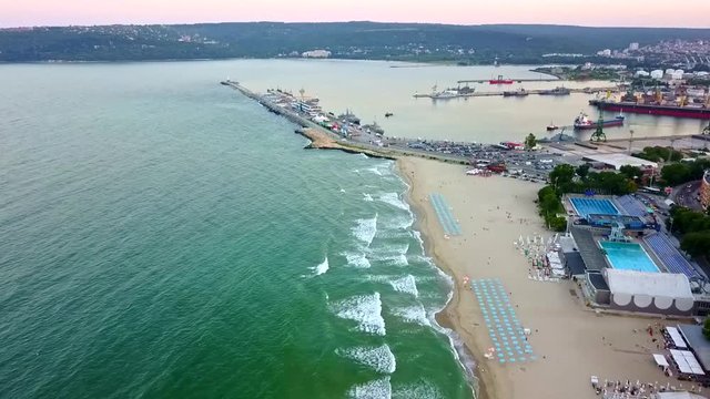 Aerial view of Varna beach