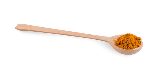 Mixture of Indian Spices and Herbs Powders Isolated