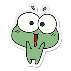 sticker cartoon kawaii excited cute frog