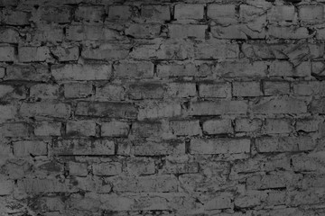 Texture of black and white brick with scratches and cracks