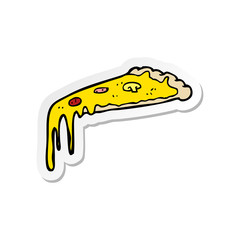 sticker of a cartoon pizza