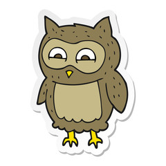 sticker of a cartoon owl