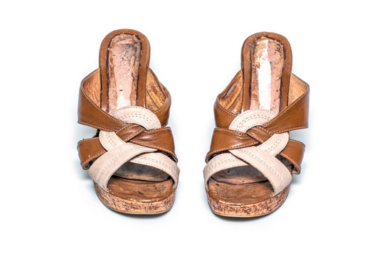 Old Used Brown Women's Sandals