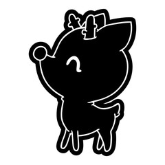 cartoon icon of  kawaii cute deer