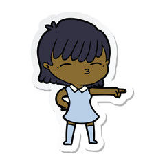 sticker of a cartoon woman
