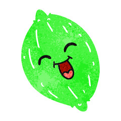 retro cartoon of a happy lemon