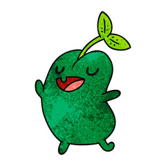 textured cartoon kawaii cute sprouting bean