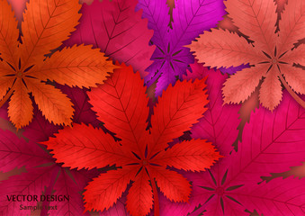 Bright stylish abstract background with chestnut leaves for your design. Design for covers, posters, flyers and banners. Vector illustration