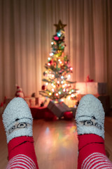 noel socks and Christmas Tree with Gifts