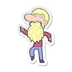 sticker of a cartoon man wearing fake beard