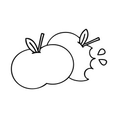 line drawing cartoon apples