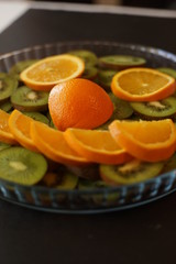 Gesicht Orange auf Kiwi