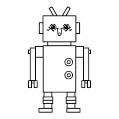 line drawing cartoon robot