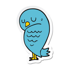 sticker of a cartoon bird