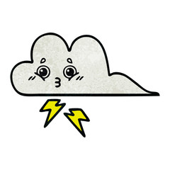 retro grunge texture cartoon storm cloud