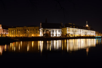 Fototapeta premium University of Wroclaw at night. Wroclaw, Poland