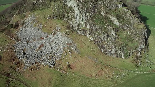 Aerial Footage Over Loudoun Hill In East Ayrshire, Scotland. The Battle Of Loudoun Hill Took Place Here Between A Scots Force Led By Robert The Bruce And The English.