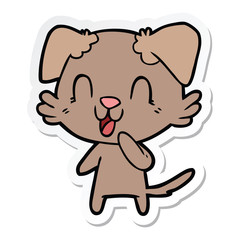 Obraz premium sticker of a laughing cartoon dog