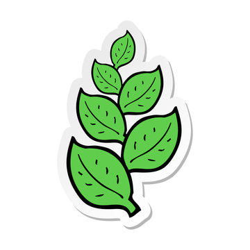 sticker of a cartoon leaves