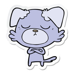 sticker of a cute cartoon dog