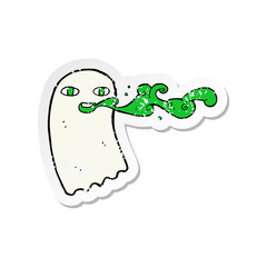 retro distressed sticker of a cartoon gross ghost