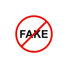 fake icon, fake symbol, fake sign, vector