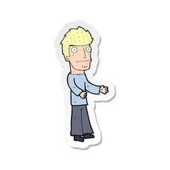 sticker of a cartoon confused man